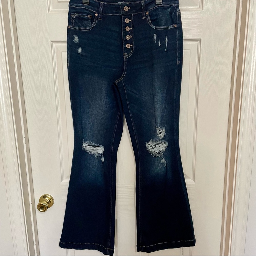 Maurices High Rise Flare Dark Wash Jeans Size 14